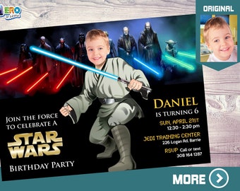 Star Wars Bday Invitation, Jedi Party Invitation, Star Wars Party, Jedi digital invite, Star Wars digital, Star wars themed-party. 013v