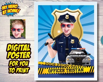 Politiefotoposter, politieposter decoratie, politieposters decor, politiecadeaus, politieposters met foto, politieverjaardagscadeaus. 573B