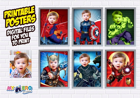 Avengers Posters of Hulk, Spider-Man, Iron Man, Thor, Captain America and Black Panther, Avengers Nursery Decor, Baby Avengers Gifts. 460 Il_570xn