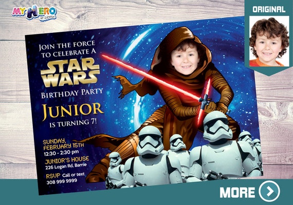 Dark Side Birthday Invitation. Turn your kid into Kylo Ren. Star Wars Dark Side. Star Wars Birthday Ideas. Stormtroopers. Kylo Ren Bday. 020 Il_570xn