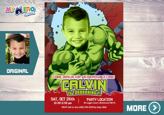 Hulk Invitation Hulk Party Hulk Birthday Turn Your Little Etsy