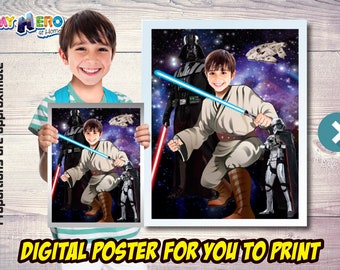 Jedi Poster, Jedi Decoration, Jedi Gifts Fans, Jedi Wall, Star Wars Poster, Star Wars Decor, Star Wars Gifts Fans, Jedi theme Party. 497