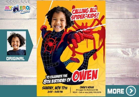 Spider-Verse Party, Spider Verse Invitation, Spider-Man Party, Spider-Verse Birthday, Miles Morales Invitation, Miles Morales Party, 401 Il_570xn