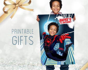 Miles Morales utskrivbar present med barn som stjärna, Spiderverse-anpassade presenter. 2178