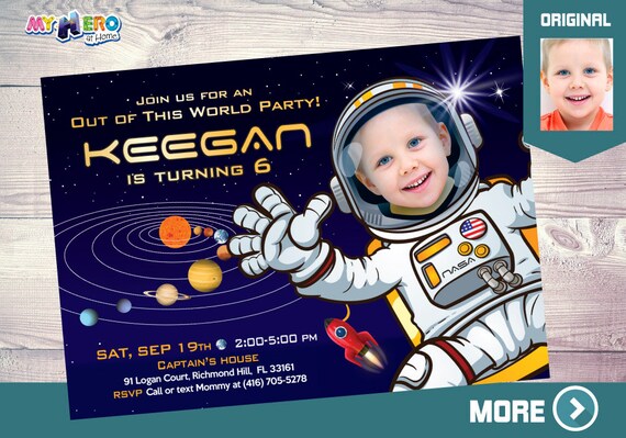 Astronaut Invitation. Out of this world party. Outer Space Birthday. Astronaut Birthday. Astronaut Party. Astronaut cake. Planets Party. 004 Il_570xn