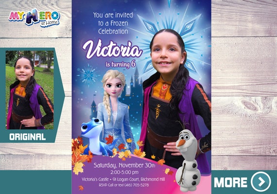 Anna Frozen 2 Invitation. Frozen 2 Party. Frozen 2 Invitation with your little girl in her Anna costume. Frozen II Birthday invitation. 408 Il_570xn