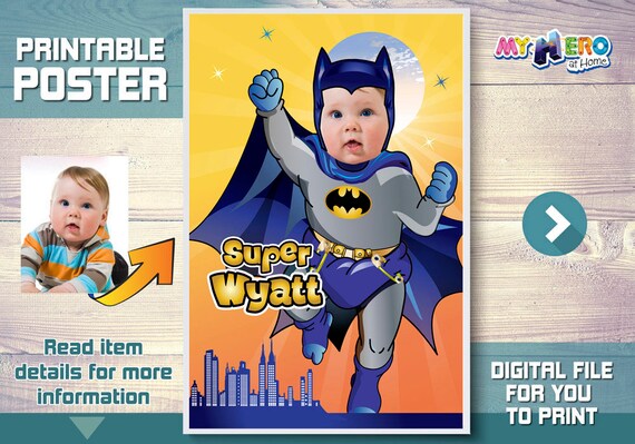 Baby Batman Poster. Custom Batman Poster. Baby Batman Backdrop. Baby Batman Room Decor. Baby Batman Wall Decor. Baby Batman Gifts. 364 Il_570xn