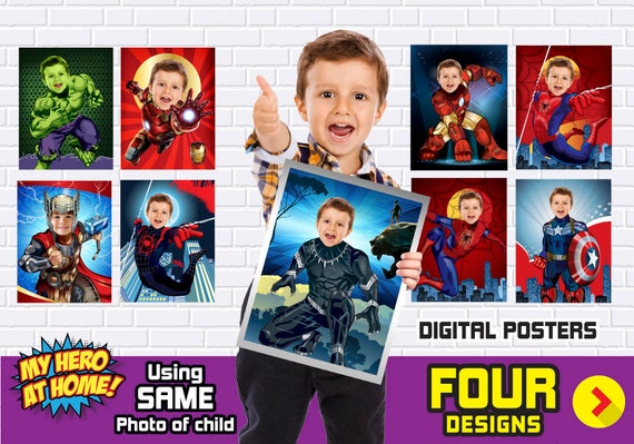 Set of 4 Superhero Posters, Avengers Room Decor, Avengers Fans, Super heroes gifts, Super heroes decor, Superheroes party decor. 4124 Il_570xn