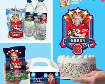 Football Party Set Table Decor Bundle With Birthday Kid As The Quarterback. 420B1