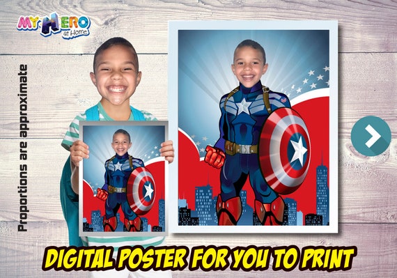 Captain America Poster, Captain America Decor, Captain America Fans, Captain America Wall, Avengers Decor, Captain America Party. 476 Il_570xn