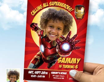 Iron Man Birthday Invitation, Iron man Party Invitation, Iron Man Digital Invitation, Iron man template, Ironman birthday flyer invite. 098