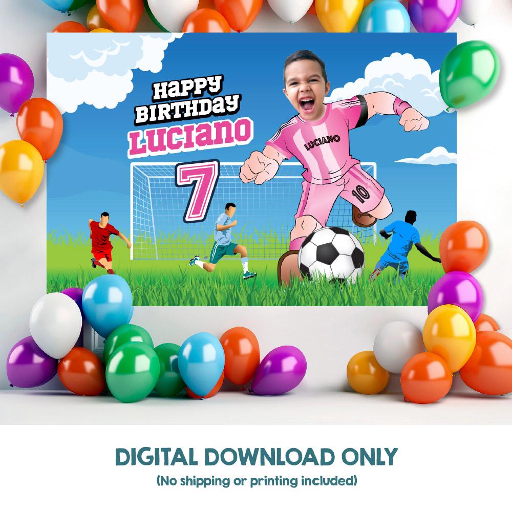 Messi Geburtstags-Deko-Set – Luftballons, Banner & Cake-Topper – Fußball-Partydekoration Für Kindergeburtstage