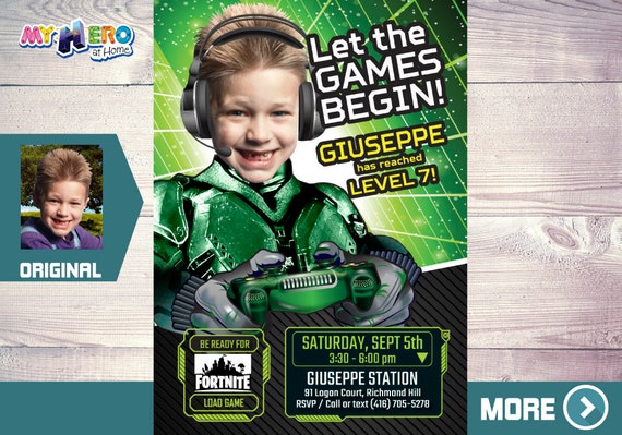 Gamers Party Invitation, Video gamers Theme Party, Game On Birthday Invitation, Video Gamers Birthday, Gamers Digital Invitation, 432C Il_570xn