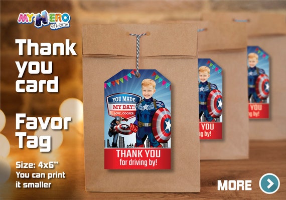 Captain America Thank You for Driving By, Captain America Favor Tag, Captain America Thank You Card, Avengers Thank You for driving by 075TY Il_570xn