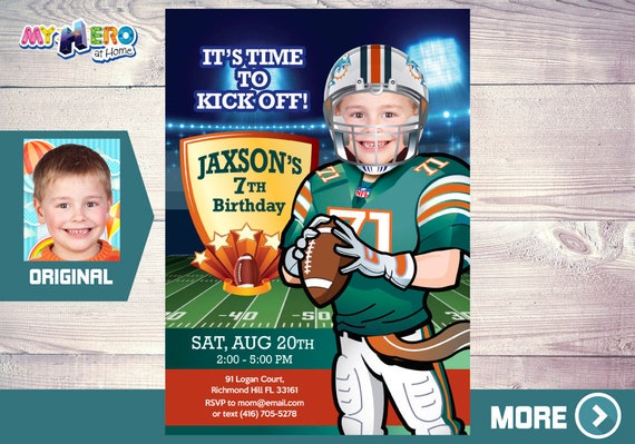 Miami Dolphins Party, NFL Party Invitation, Miami Dolphins Birthday Invitation, Miami Dolphins theme party, Miami Dolphins digital. 346 Il_570xn
