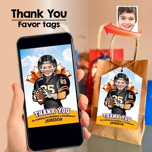 Bears Thank You con foto, etichetta Bears Thanks, etichette Bears Favor con foto, bomboniere per feste di football, etichette per sacchetti regalo Bears. 2200TY