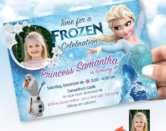 Personalized Frozen Birthday Invitation: Elsa Photo Template (Digital) 274IN
