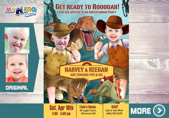 Joint Dinosaurs Invitation. Explorers Invitation. Dinosaurs Siblings Birthday. Joint Dinosaurs Birthday. Dinosaurs Siblings Party. 211 Il_570xn