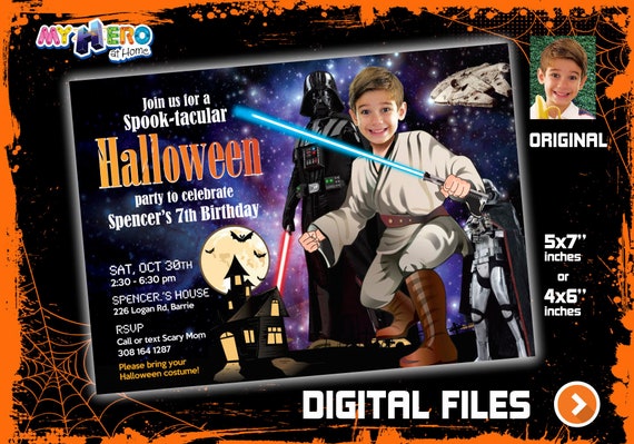 Star Wars Halloween Party, Halloween Star Wars birthday, Jedi Halloween Birthday, Halloween Jedi Party, Star Wars Halloween Digital. 032 Il_570xn