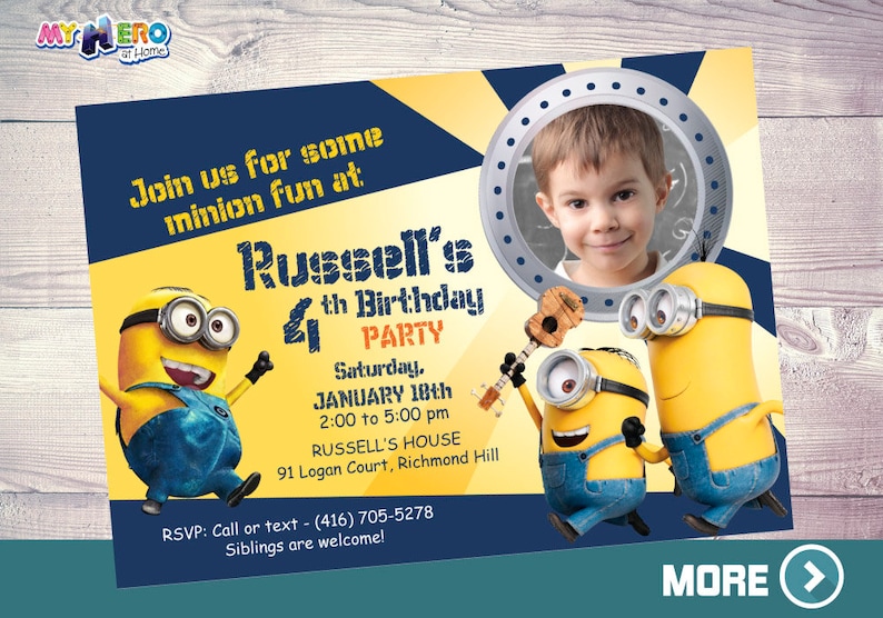 Minions Birthday Invitation Minions Digital Invitation Etsy Canada