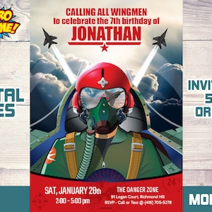 Jet Pilot Invitation, Boys Jet Invitation, Military Jet Invitation, Fighter Pilot Invitation, Pilot Invitation, Air Force Invitation. 618
