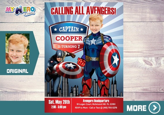 Fetes Occasions Speciales 5x7 Pouces Captain America Personnalise De Carte D Anniversaire Marvel Avengers Cartes De Voeux Papeterie
