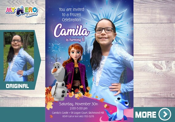 Frozen 2 Invitation. Frozen 2 Party Ideas. Frozen 2 Invitation with your little girl in her Elsa costume. Frozen II Birthday invitation. 407 Il_570xn