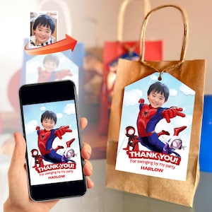 Obrigado do Aranha com foto, etiquetas para lembrancinhas do Aranha, lembrancinhas do Aranha, agradecimento do Aranha e seus amigos incríveis, decoração para festa do Aranha. 2048TY