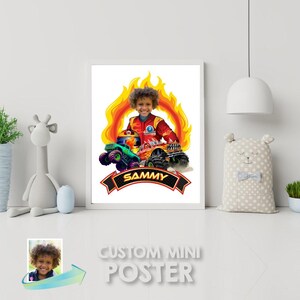 Printable Monster Truck gifts, Monster Truck print with photo, Monster Truck Room Decor, Monster Truck Wall Decor. 2000PS