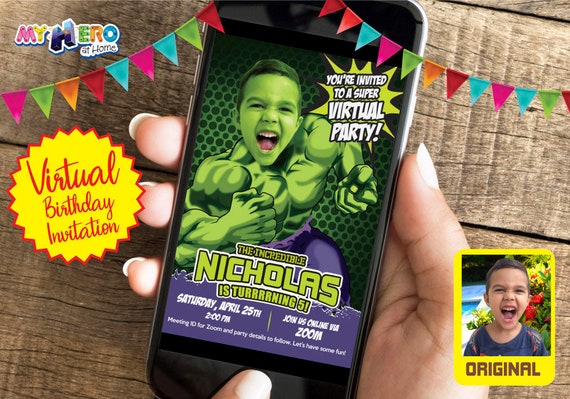 Hulk Digital Birthday Invitation. Hulk Virtual Party. Hulk Online Birthday. Hulk Social Distance. Hulk Drive By. Hulk Birthday Parade. 089CV Il_570xn