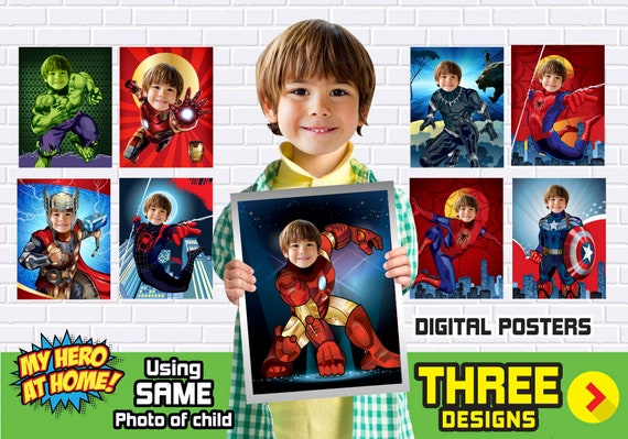 Personalized Superheroes Gifts, Superhero gifts with photo, Super heroes decor, Super heroes room decor, custom super gifts. 4123 Il_570xn