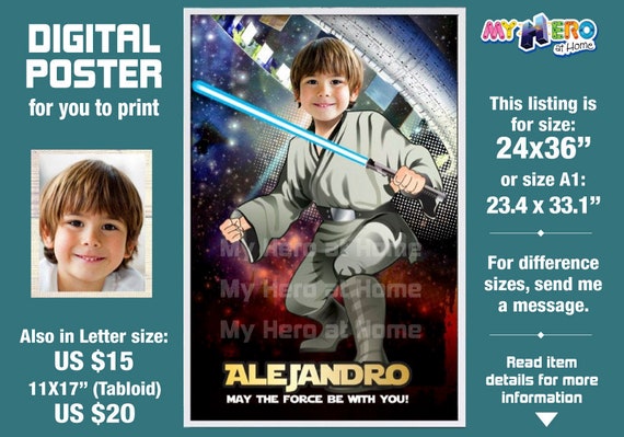 Star Wars Poster, Star Wars Room Decor, Star Wars Wall Decor, Jedi Poster, Star Wars Party Decor, Jedi Decor, Jedi Party Decor. 344 Il_570xn