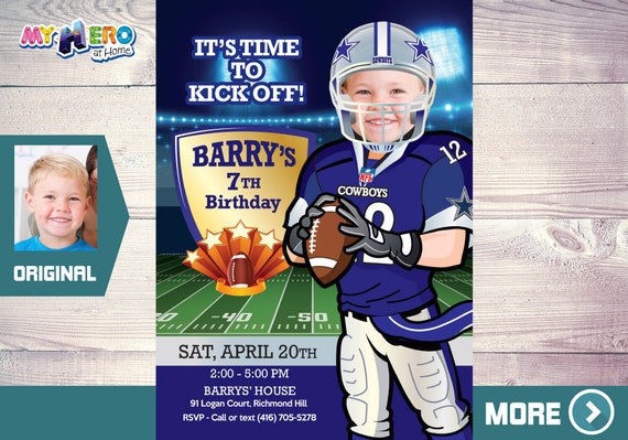 The Dallas Cowboys Party, Football Birthday, Football party Decoration, The Dallas Cowboys Birthday Invitation. 421 Il_570xn