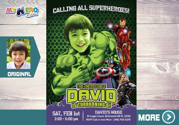 Hulk Avengers Birthday Invitation, Hulk Avengers Party, Hulk Avengers Digital, Hulk Invitation, Hulk Party, Hulk Decoration. 378 Il_570xn