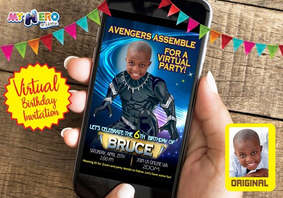Black Panther Virtual Invitation. Black Panther Birthday Reminder. Black Panther Virtual Party. Black Panther Custom Poster. 161CV Il_570xn