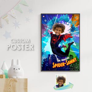 Custom Miles Morales Poster with photo, Miles Morales Wall decor, Miles Morales Printable Gifts, Edgy Miles Morales Prints. 2047