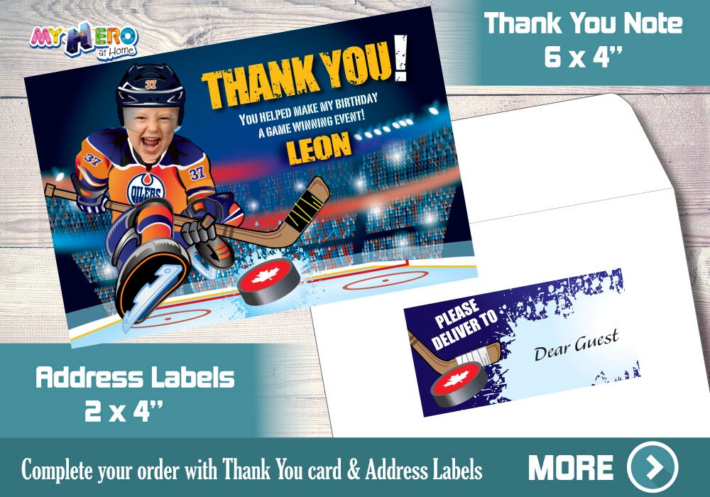 Edmonton Oilers Birthday Invitation Edmonton Oilers Party Etsy