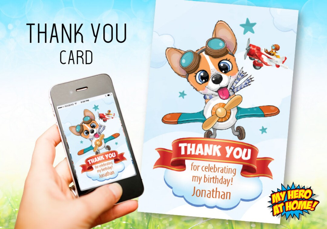 Airplane Dog Thank You Doggy Airplane Thank You Thank Etsy