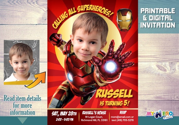 Iron Man Birthday Invitation Ironman Birthday Party Turn Our Etsy