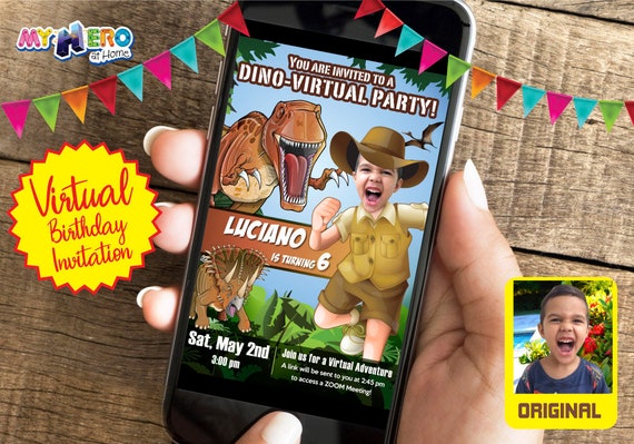 Dinosaurs Digital Birthday Invitation. Dinosaurs Virtual Birthday. Dinosaur Virtual Party. Dinosaurs Drive By. Dinosaurs car Parade. 208CV Il_570xn