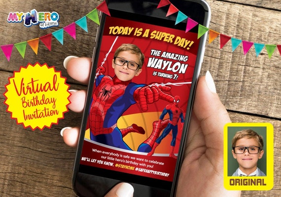 Spider-Man Virtual Birthday Invitation. Spider-Man Birthday Reminder. Spider-Man Custom Poster. Spider-Man Online Party Ideas.. 101CV Il_570xn