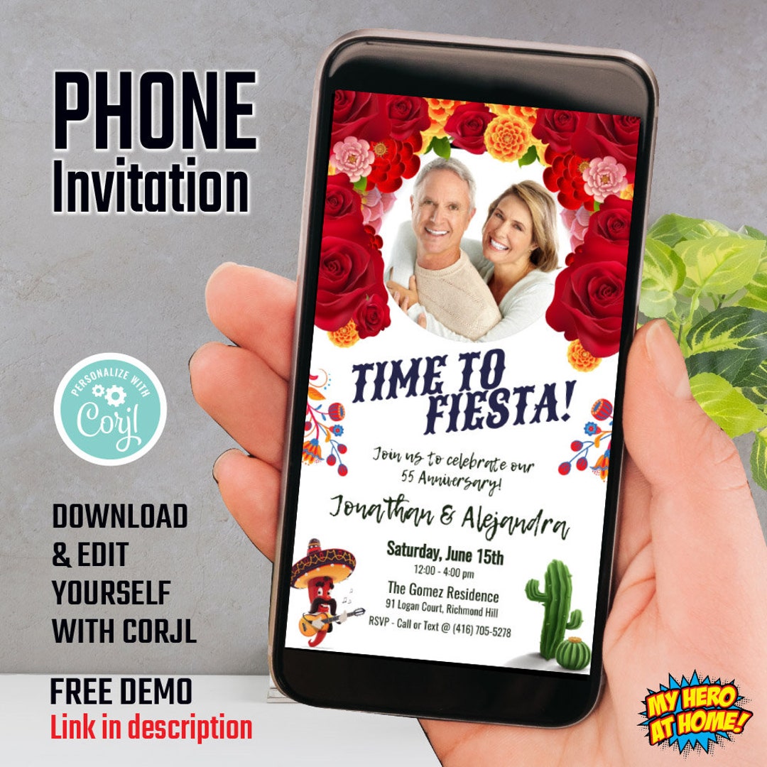 Editable Mexican Party Invite, Mexican Anniversary Invitation, Mexican ...