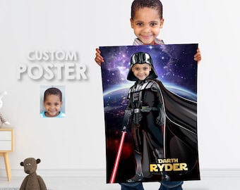 Custom Darth Vader Poster with your photo, Star Wars Dark Side Printable Gift 431PT