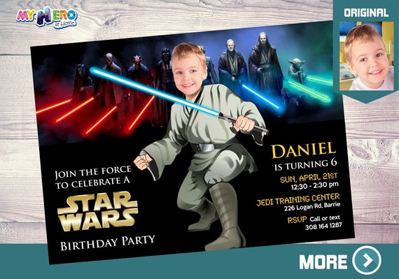 Star Wars Invitation. Jedi Party Invitation. Turn your little boy into an awesome Jedi. Star Wars Party Ideas. Jedi Birthday Ideas. 013 Il_570xn