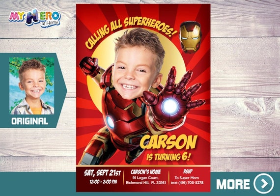 Iron Man Invitation. Ironman Birthday Party. Turn your boy in Ironman. Ironman Invitation. Ironman Costume. Ironman Cake. Fiesta Ironman 098 Il_570xn
