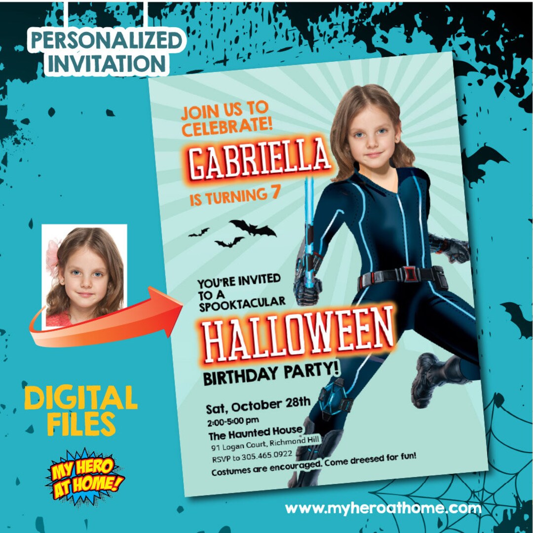 Black Widow Halloween Invitation Black Widow Halloween Etsy
