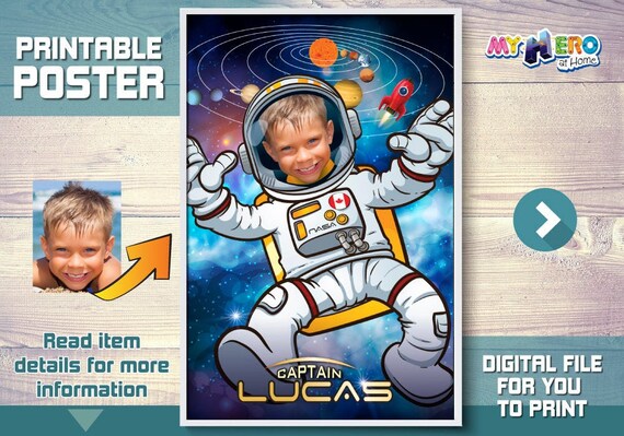 Astronaut Poster. Astronaut Decoration. Astronaut Wall Decor. Child Astronaut Decor. Universe Poster. Milky Way poster. Astronaut Gift. 359 Il_570xn