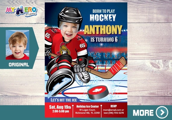 Ottawa Senators Invitation. Ottawa Senators Party Ideas. Hockey Birthday Invitation. Hockey Party Ideas. Ottawa Senators Birthday. 333 Il_570xn