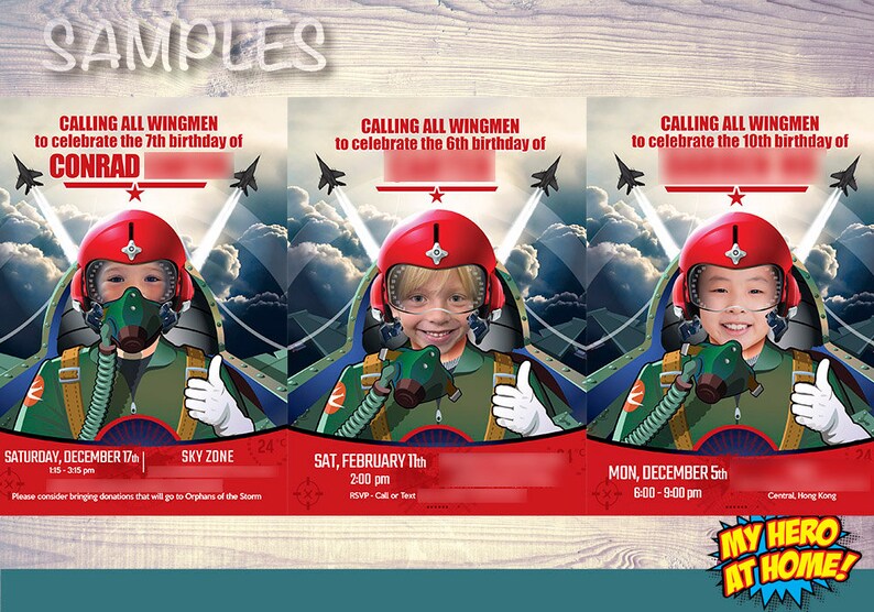 Custom Air Force Invitation, Jet Pilot birthday invitation, Jet Pilot invitation, Jet Fighter Invitation, Jet Fighter thank you. 1083 image 7