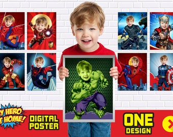 Superheldencadeaus, lastminute afdrukbare cadeaus voor kinderen, aangepaste superheldencadeaus, gepersonaliseerde superheldencadeaus met foto. 4121